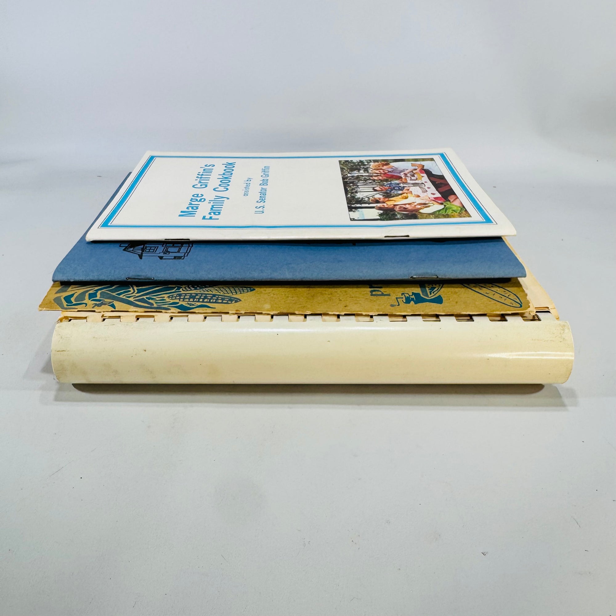 Vintage Community & Regional Cookbooks — Virginia Cookery (1957) + Negaunee Historical Society Cookbook (1994) + Marge Griffin’s Family Cookbook | Annotated Set, 3 Books