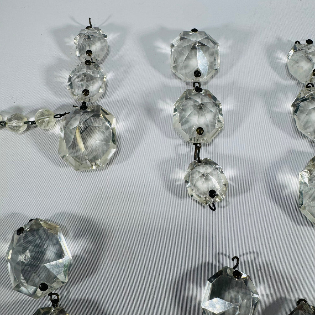 Vintage Crystal Destash Chandelier Parts for Crafts Set of 6 As-Is Altered Art Supplies