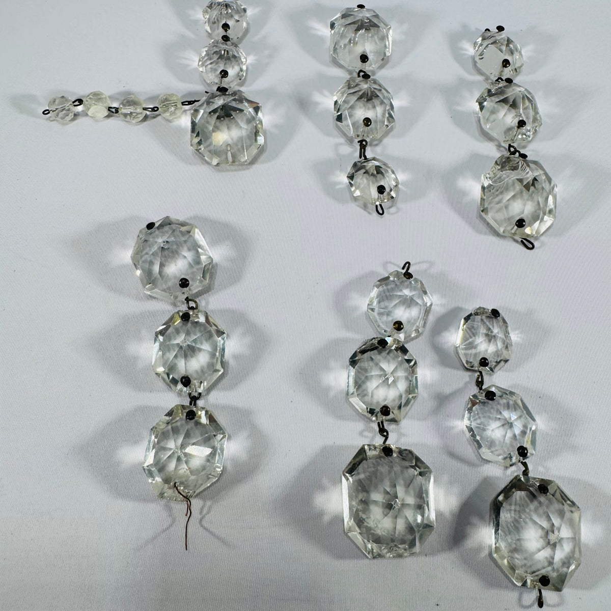 Vintage Crystal Destash Chandelier Parts for Crafts Set of 6 As-Is Altered Art Supplies