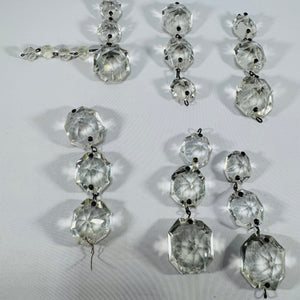Vintage Crystal Destash Chandelier Parts for Crafts Set of 6 As-Is Altered Art Supplies