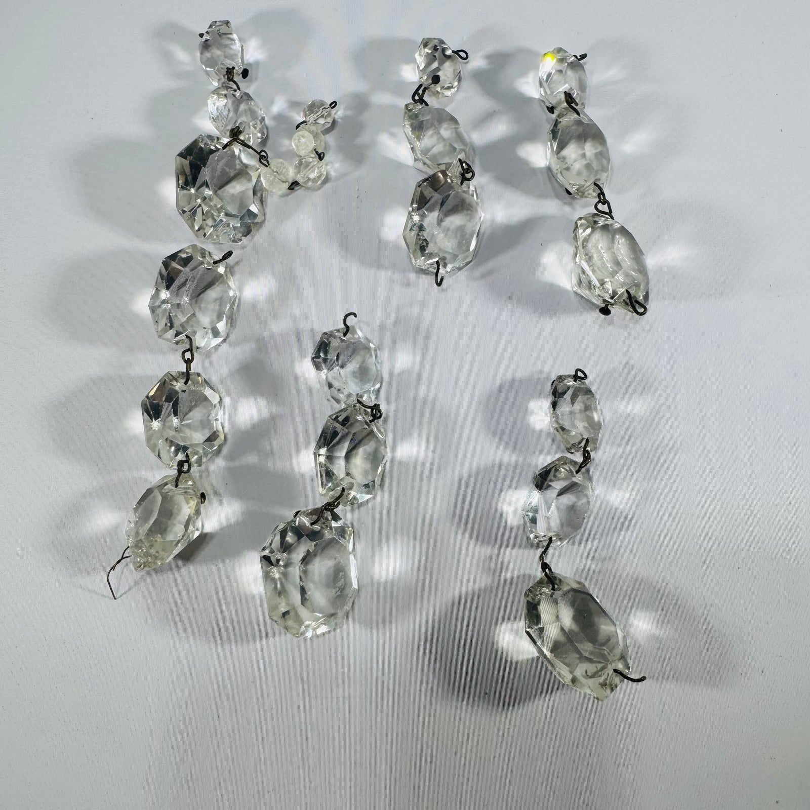 Vintage Crystal Destash Chandelier Parts for Crafts Set of 6 As-Is Altered Art Supplies