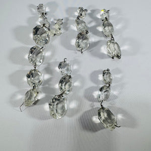 Vintage Crystal Destash Chandelier Parts for Crafts Set of 6 As-Is Altered Art Supplies
