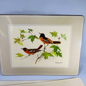 Vintage Pimpernel Bird Placemats Set of 4 Cork Backed Songbird Table Mats Made in England