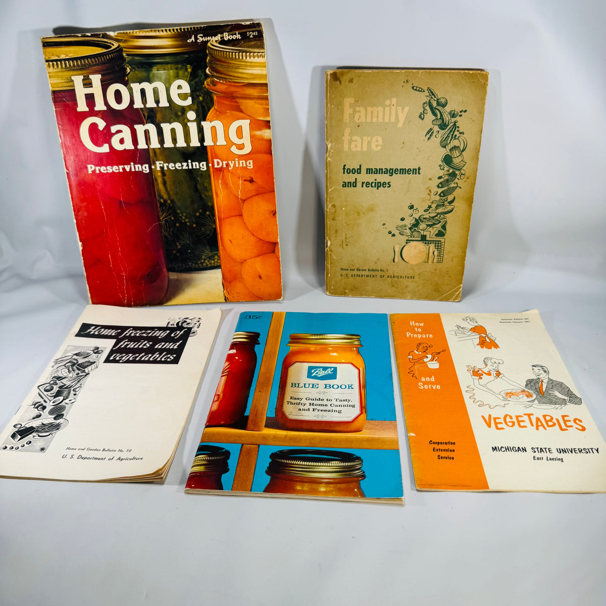 Mid-Century Home Canning & Preservation Bundle (5) — Sunset Home Canning (1975), Ball Blue Book (1969), USDA Guides | Cookbooks & Culinary History