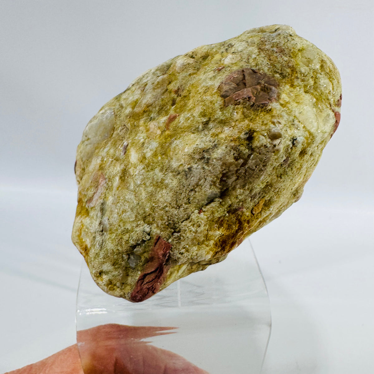 Vintage Puddingstone Rock Specimen Jasper Quartz Conglomerate Display Stone