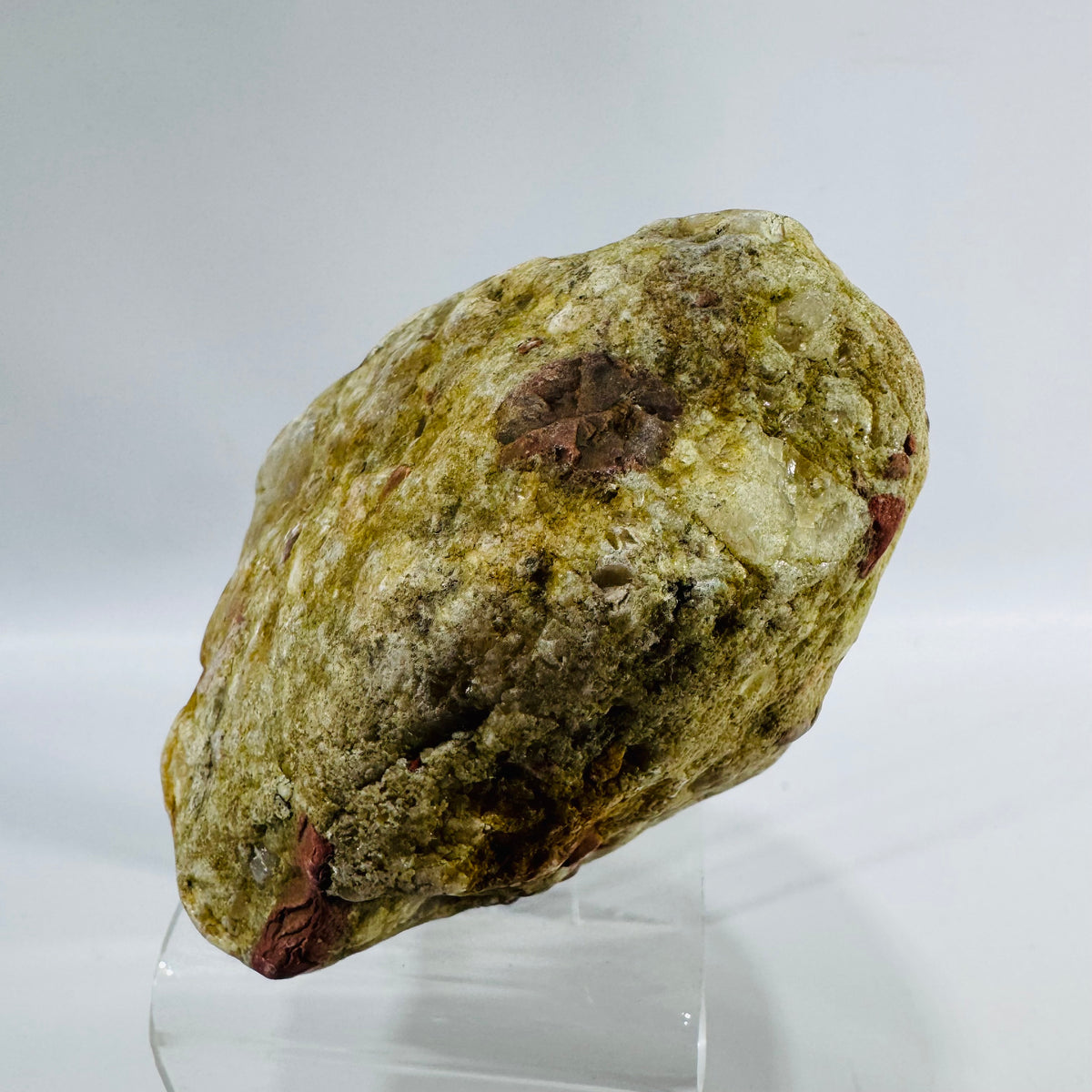 Vintage Puddingstone Rock Specimen Jasper Quartz Conglomerate Display Stone