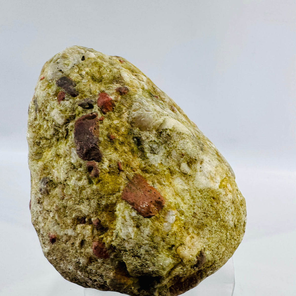 Vintage Puddingstone Rock Specimen Jasper Quartz Conglomerate Display Stone