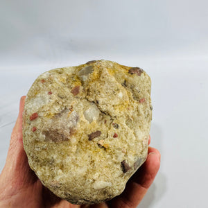 Vintage Puddingstone Rock Specimen Jasper Quartz Conglomerate Display Stone