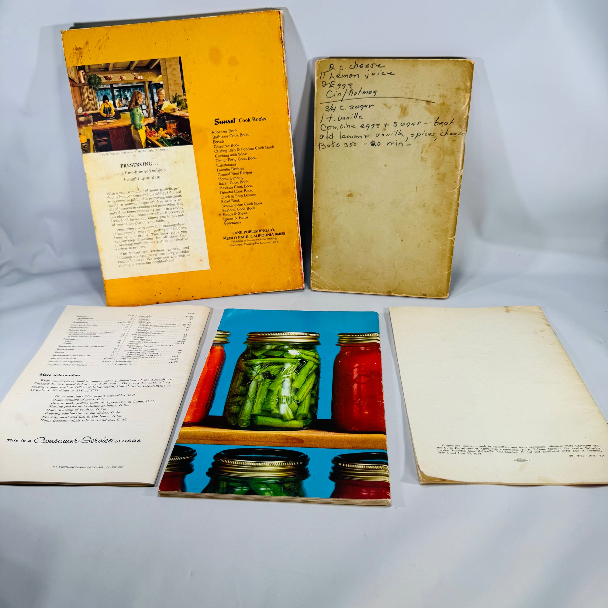 Mid-Century Home Canning & Preservation Bundle (5) — Sunset Home Canning (1975), Ball Blue Book (1969), USDA Guides | Cookbooks & Culinary History