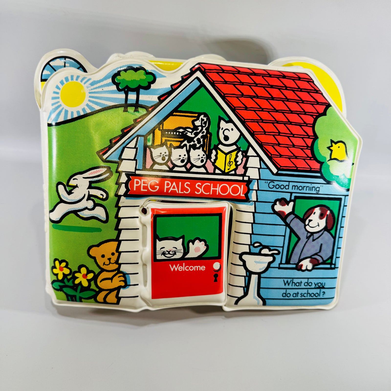 Peg Pals School — Vintage Soft Vinyl Baby Book Johnson & Johnson | 1983–1984