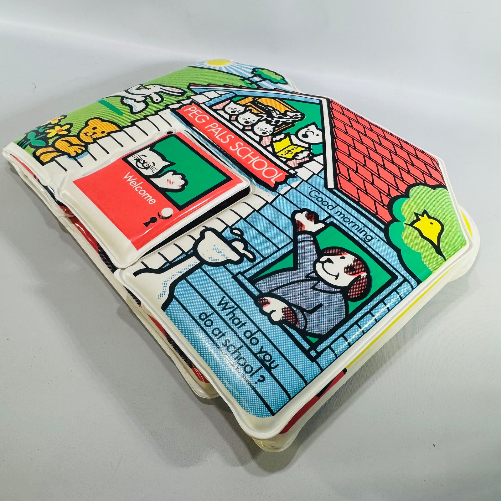 Peg Pals School — Vintage Soft Vinyl Baby Book Johnson & Johnson | 1983–1984