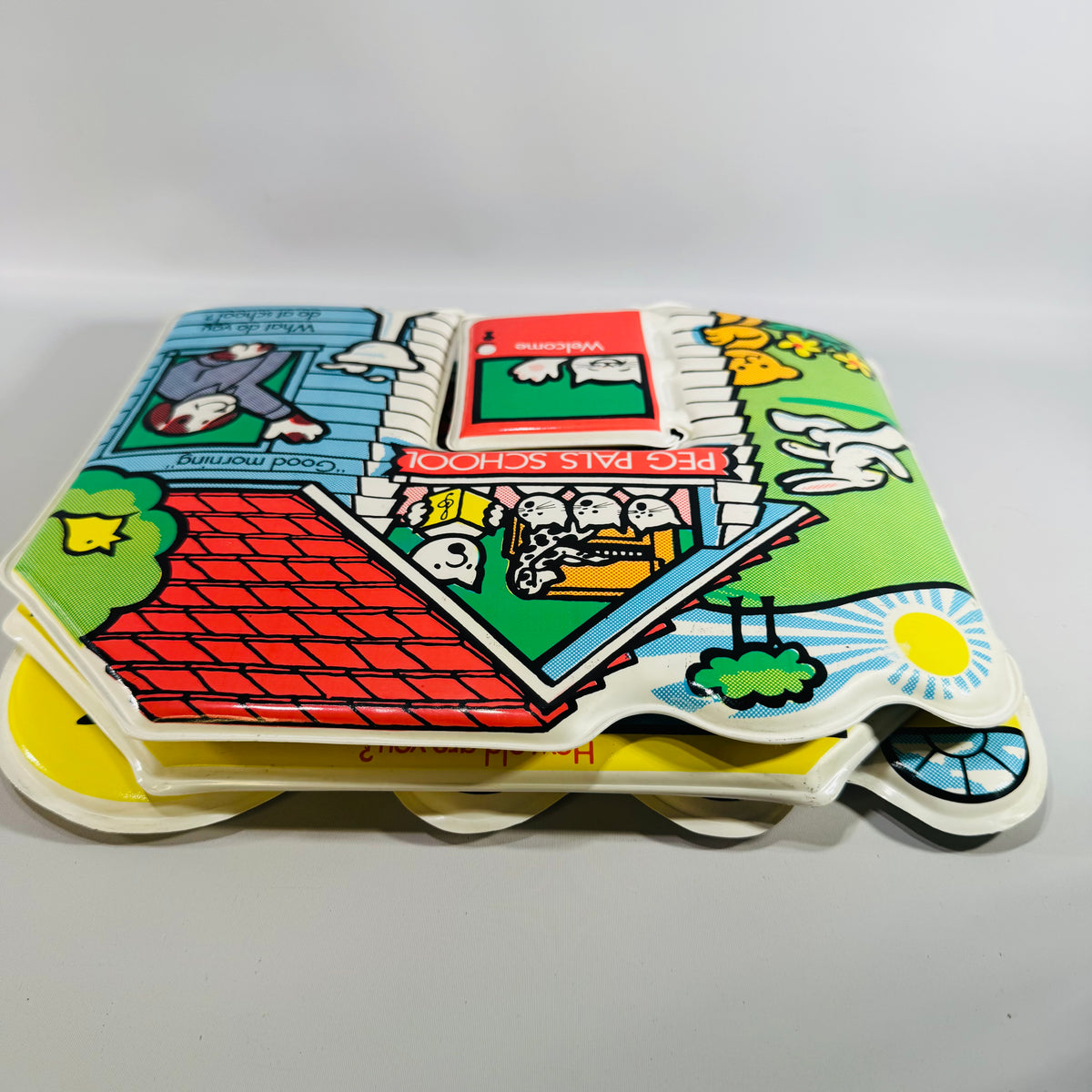 Peg Pals School — Vintage Soft Vinyl Baby Book Johnson & Johnson | 1983–1984
