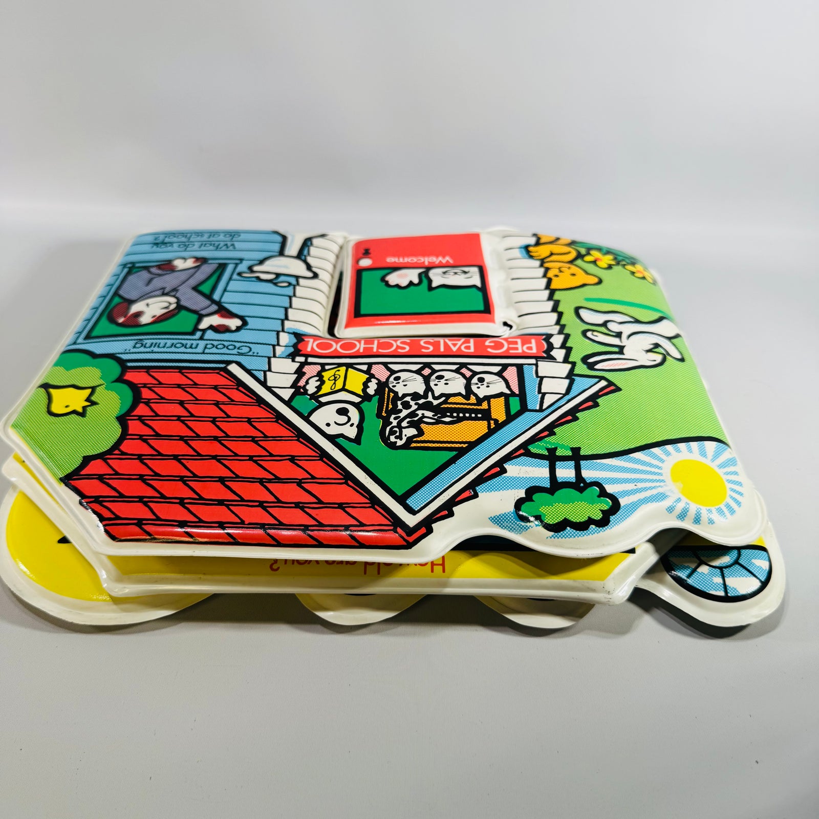 Peg Pals School — Vintage Soft Vinyl Baby Book Johnson & Johnson | 1983–1984
