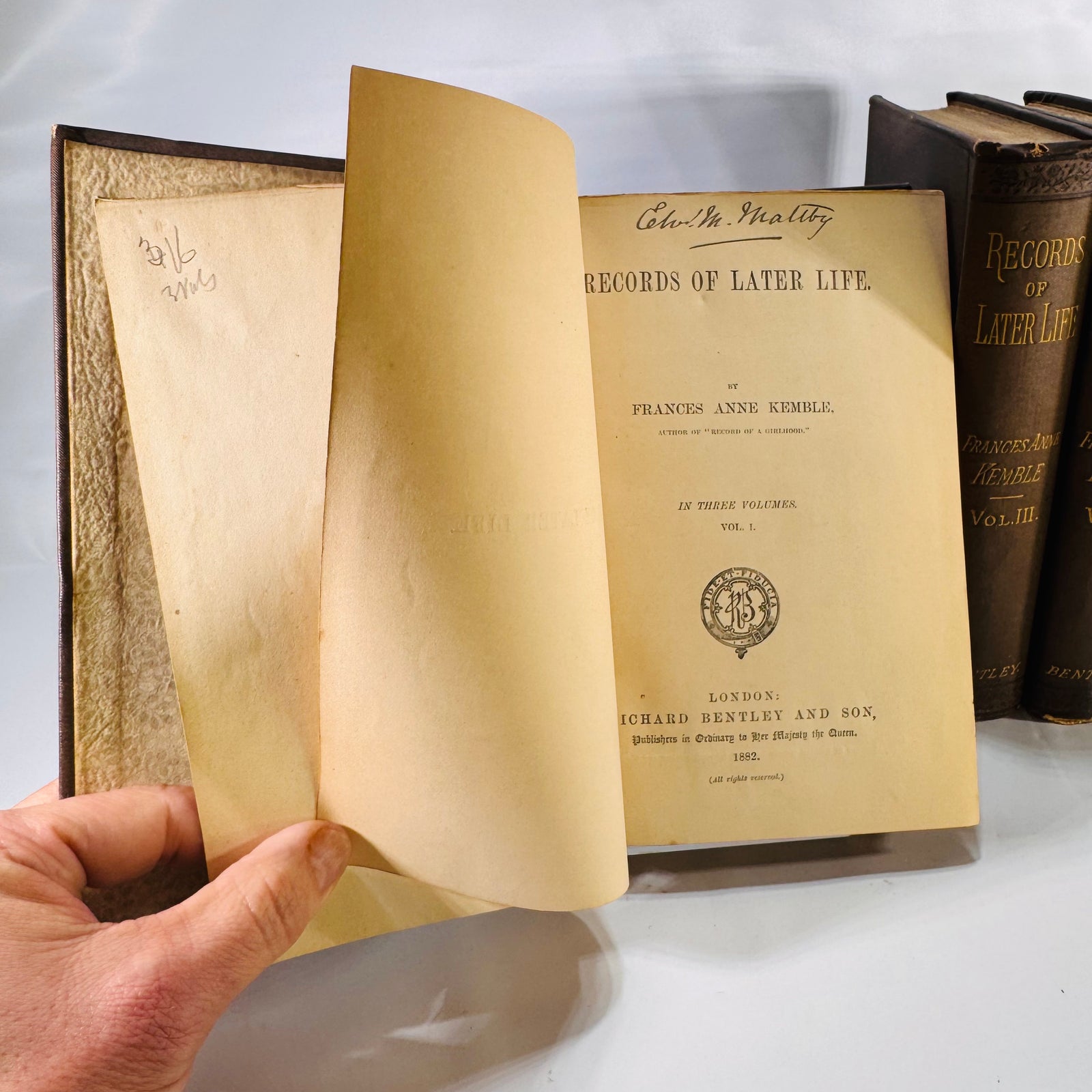 Records of Later Life by Frances Anne Kemble (1882) – A Three-Volume Firsthand Account of Victorian Life