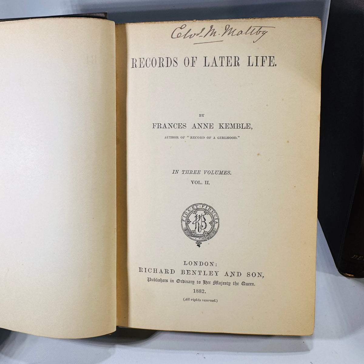 Records of Later Life by Frances Anne Kemble (1882) – A Three-Volume Firsthand Account of Victorian Life