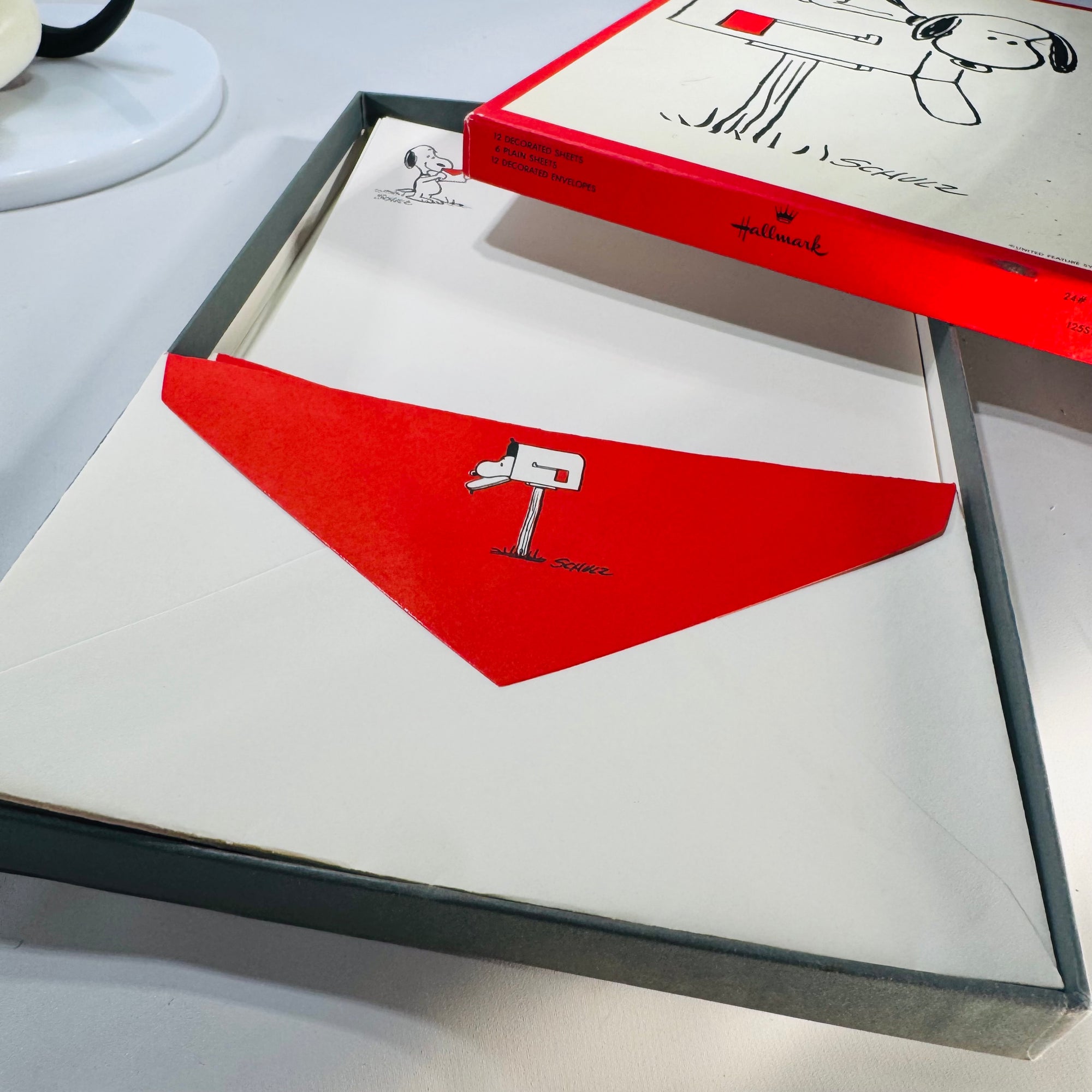 Snoopy & Charlie Brown Vintage Fan Bundle (1960s–70s) – 1969 Thermos, 1969 Hong Kong Snoopy Toy, 1961 Paperback & Hallmark Stationery Giftable Set