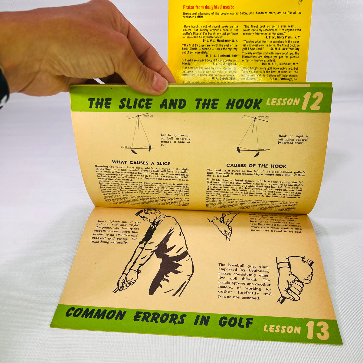 How to Play Your Best Golf All the Time by Tommy Armour 1964 Simon & Schuster and Golf Lessons Published for GM Men and Women 1954 by the National Golf Foundation