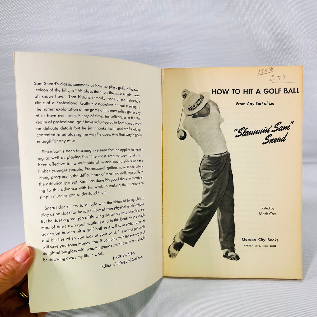 Slammin' Sam an Autobiography 1986Donald I Find Inc and How to Hit a Golf Ball 1950 Garden City Books