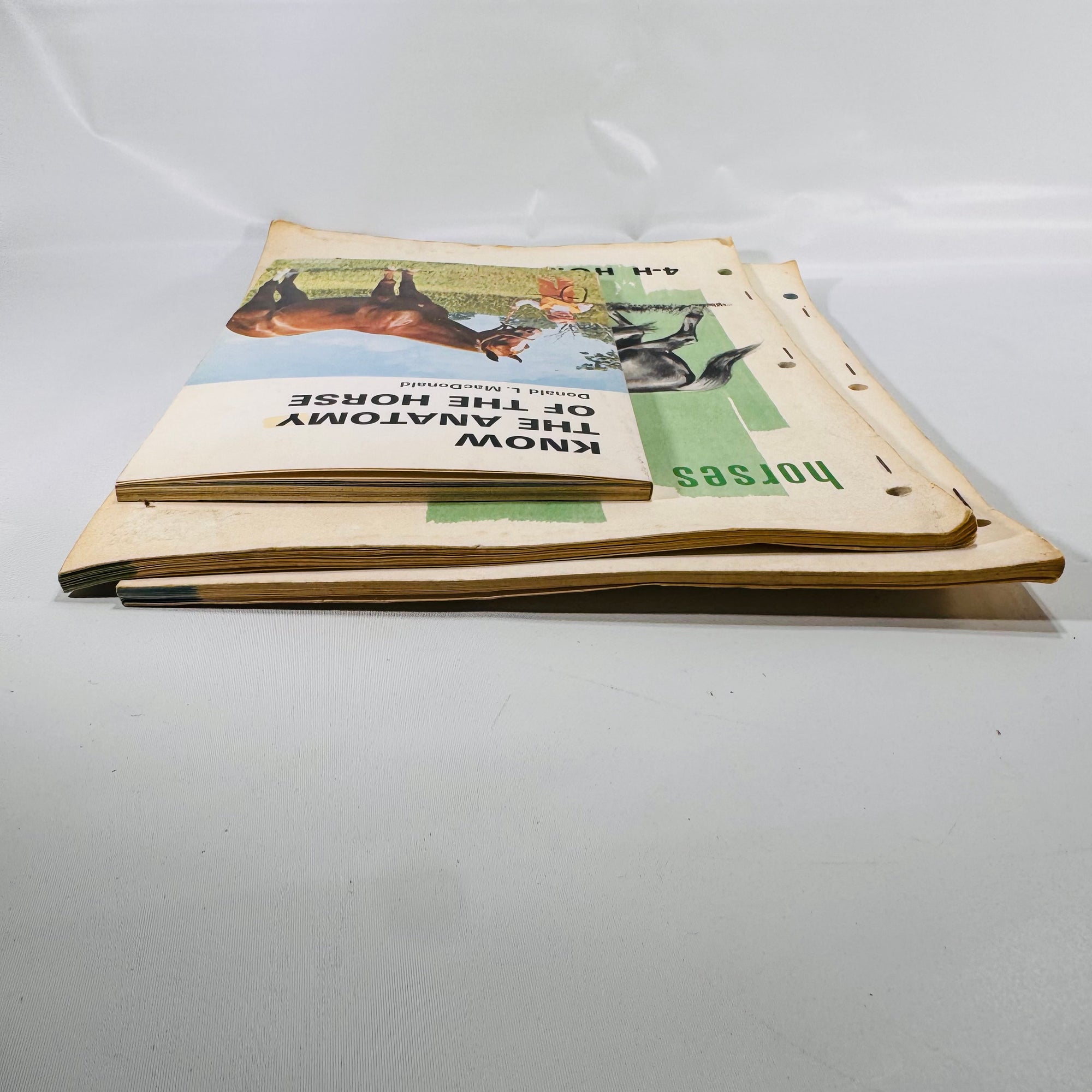 Set of Three Vintage Horse Books – Equine Anatomy & 4-H Horse Program Guides
