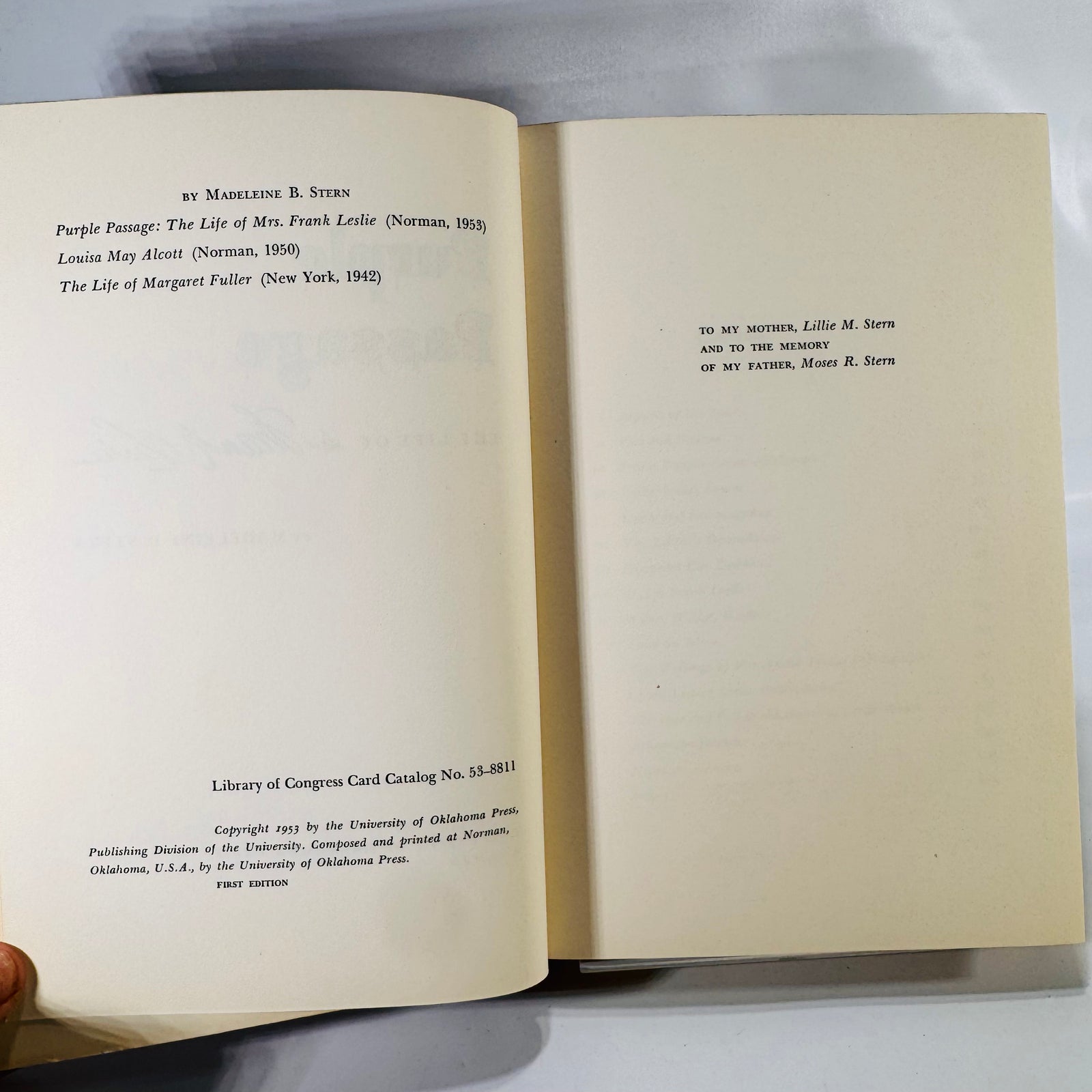 The Life of Mrs. Frank Leslie by Madeleine B. Stern (1953), University of Oklahoma Press, Hardcover