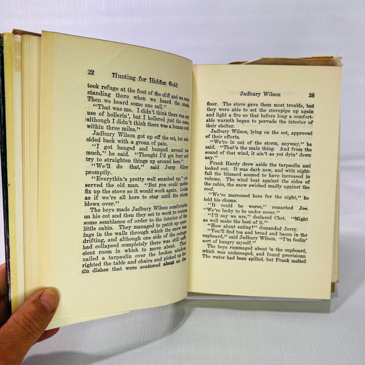 Interior text pages from the Jadbury Wilson chapter, Hunting for Hidden Gold 1928
