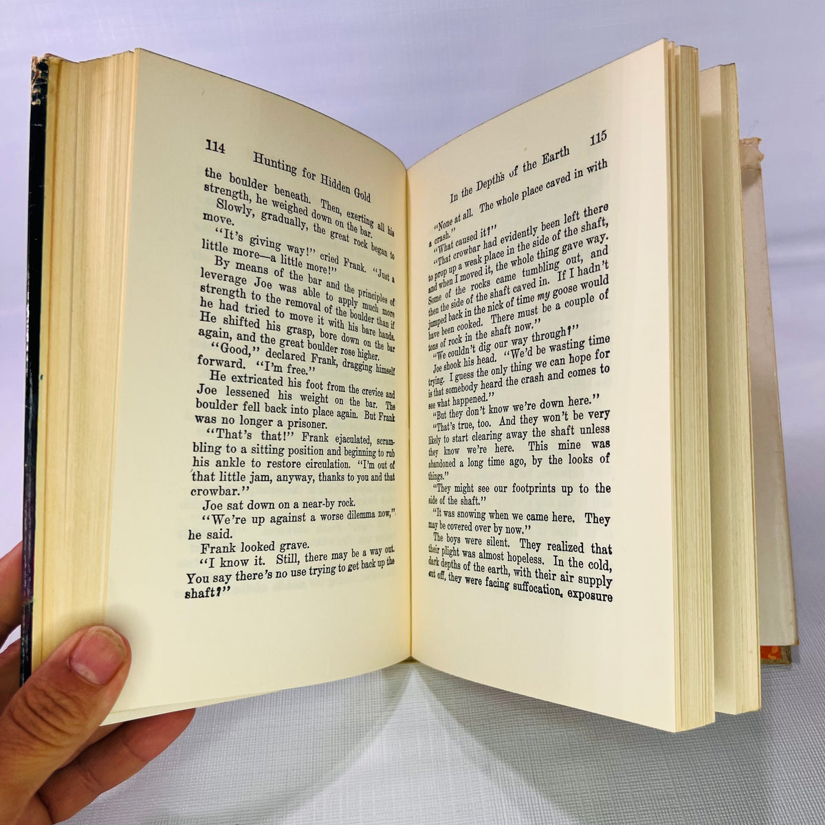 Interior pages from In the Depths of the Earth, The Hardy Boys Hunting for Hidden Gold