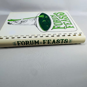 Forum Feasts Cookbook 1968 Forum School Waldwick NJ Plastic Comb Community Recipe Book