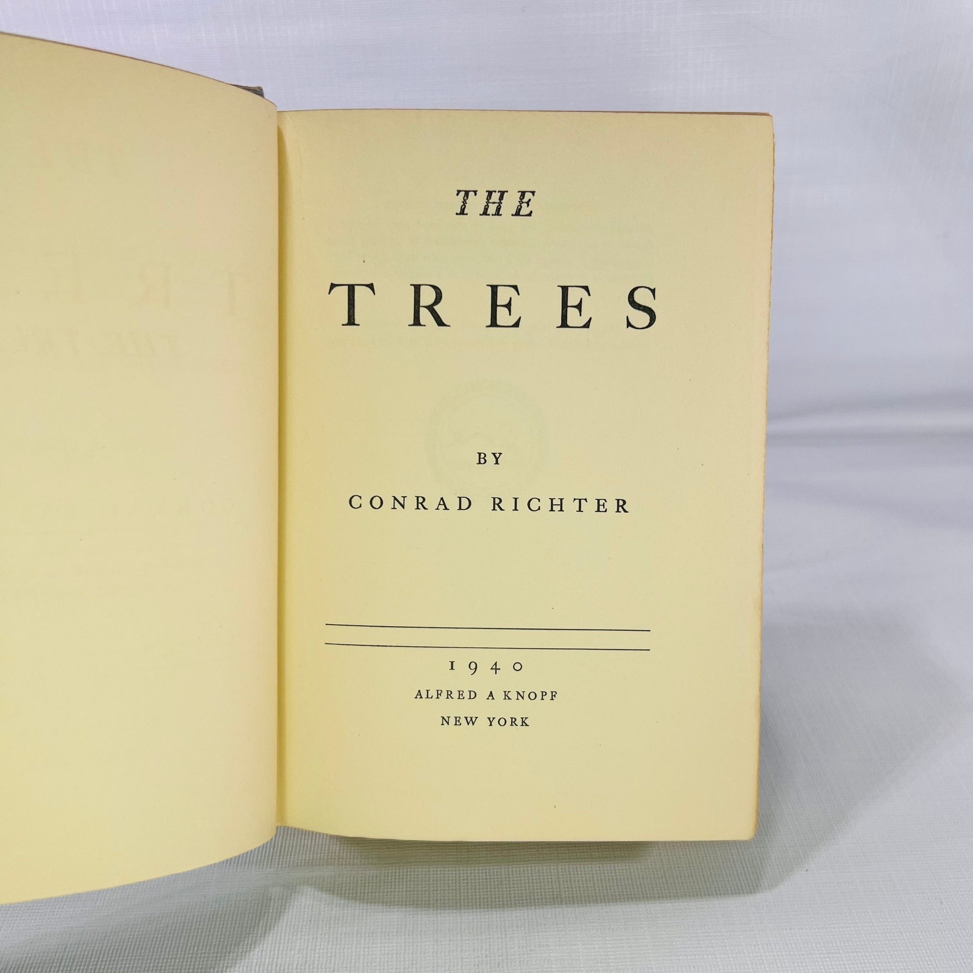 The Trees by Conrad Ritcher 1940 Alfred A Knopf