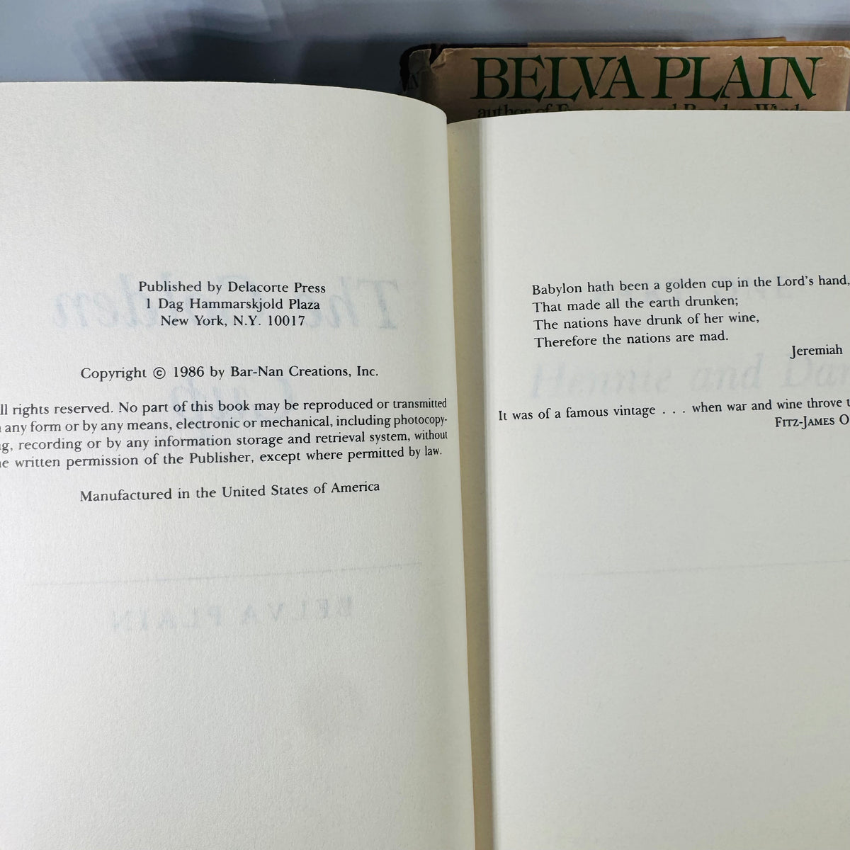 Vintage Four Book Bundle — Domestic Drama & Family Sagas (1980s) — Belva Plain, Charlotte Vale Allen, Judith Michael