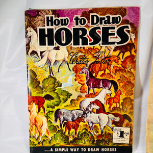 Set of Three Vintage Drawing Books – Learn to Draw Horses, Animals & More
