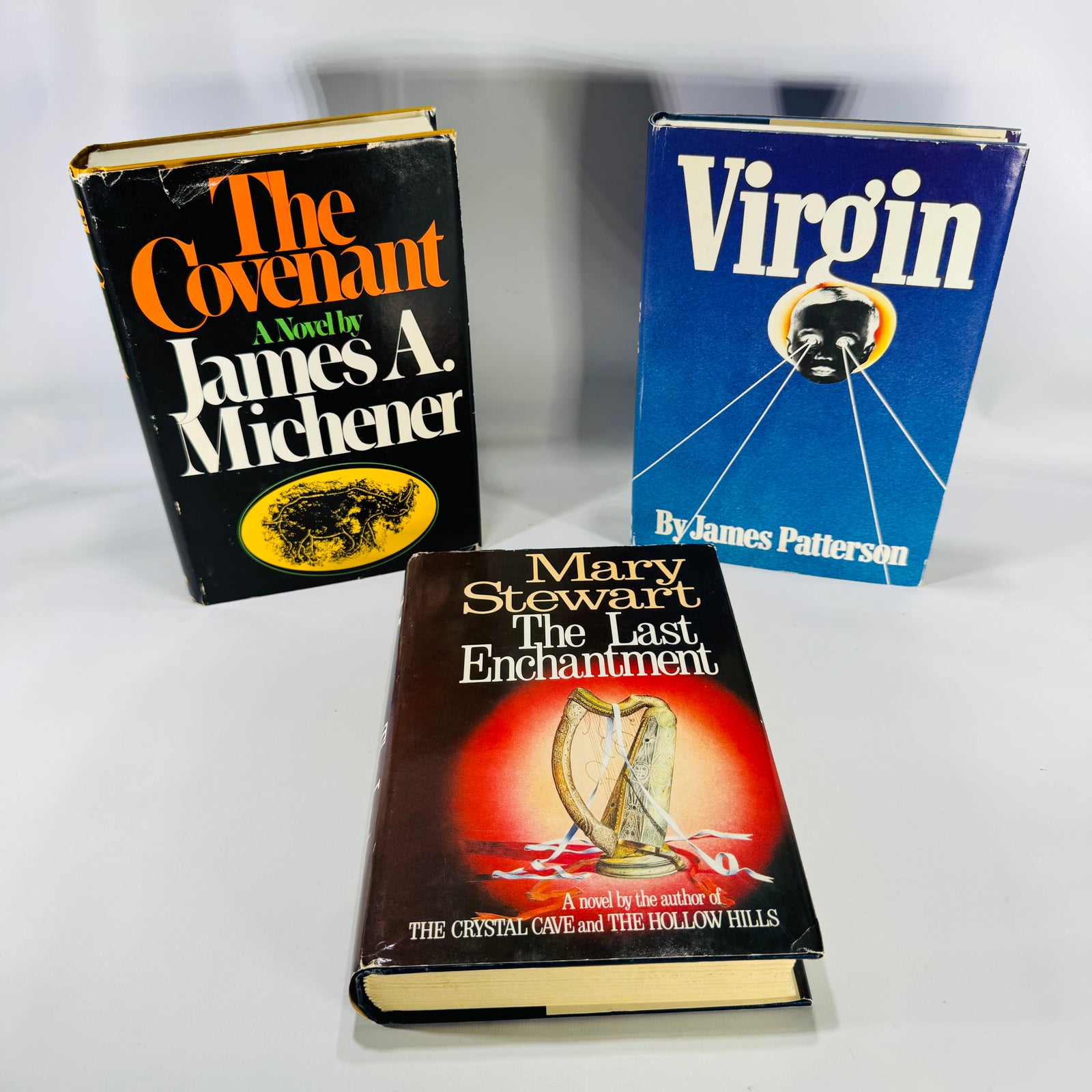 Vintage Suspense & Historical Fiction Bundle — Michener, Stewart, Patterson (3 HC, 1979–1980)