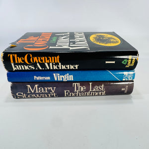 Vintage Suspense & Historical Fiction Bundle — Michener, Stewart, Patterson (3 HC, 1979–1980)