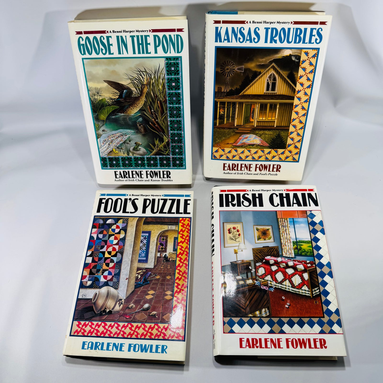 Benni Harper Cozy Mystery Set (1994–1997) — Earlene Fowler | 4 First Editions, Quilt-Themed, Cozy Mystery
