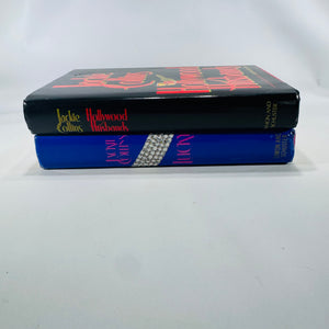 Jackie Collins 1980s Women’s Fiction Bundle — Lucky & Hollywood Husbands (1985–1986) — Simon & Schuster | Vintage Glam Fiction, Romance