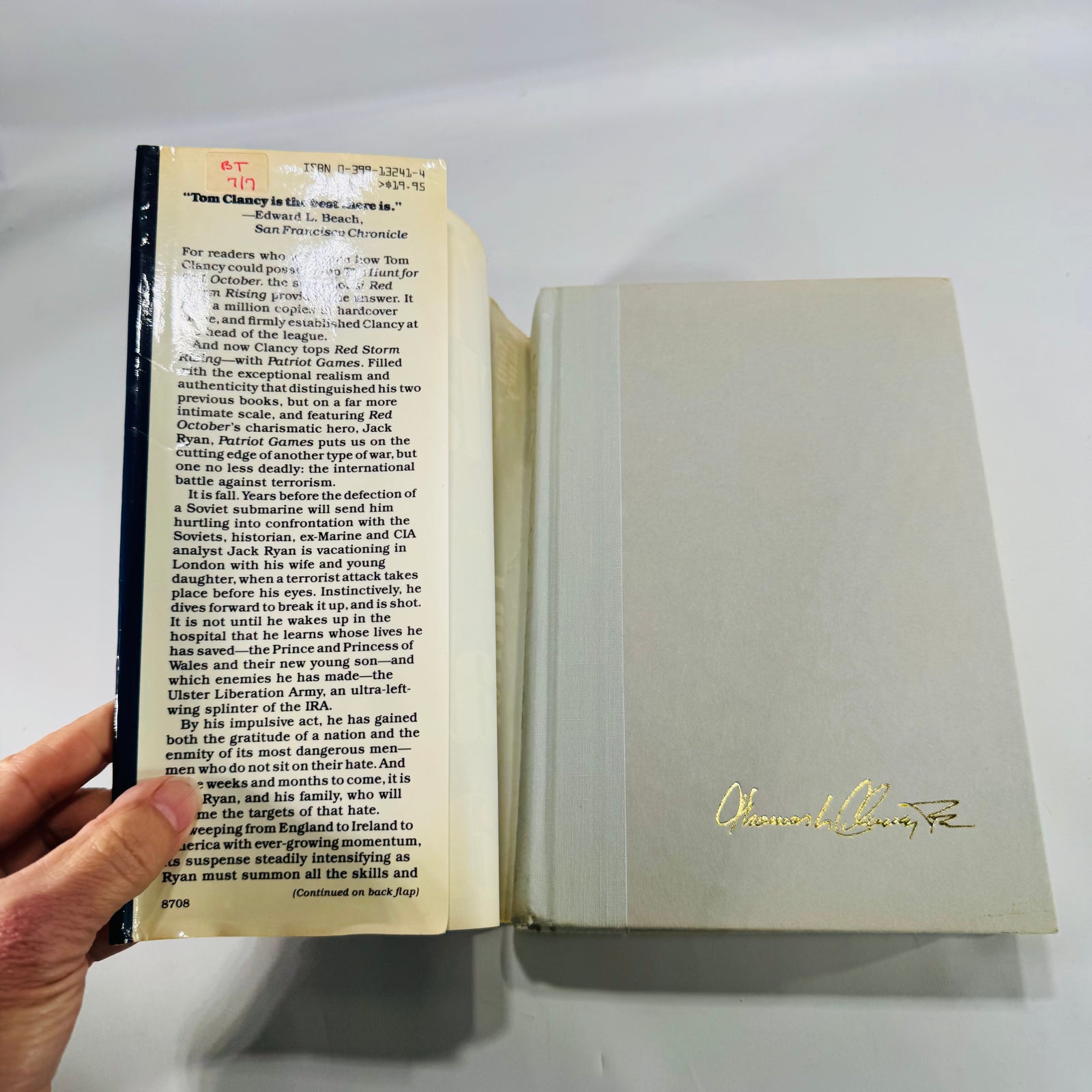 Tom Clancy Thriller Classic — Patriot Games (1987) — G.P. Putnam’s Sons | Hardcover, Fiction