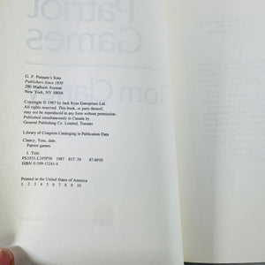 Tom Clancy Thriller Classic — Patriot Games (1987) — G.P. Putnam’s Sons | Hardcover, Fiction