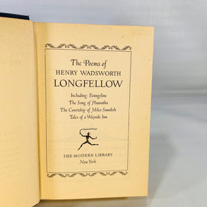 The Poems of Longfellow A Modern Library Book Number 56 Random House