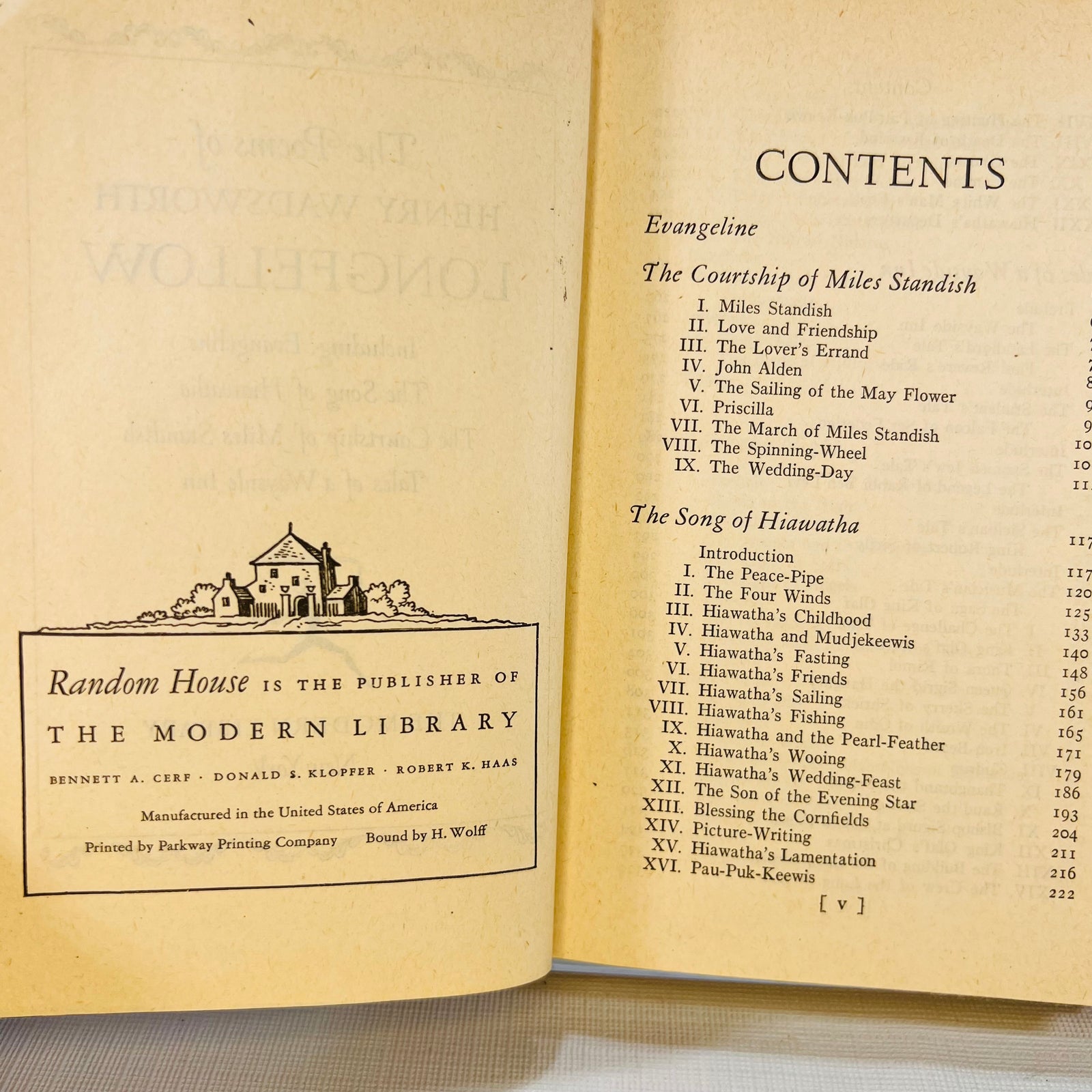 The Poems of Longfellow A Modern Library Book Number 56 Random House