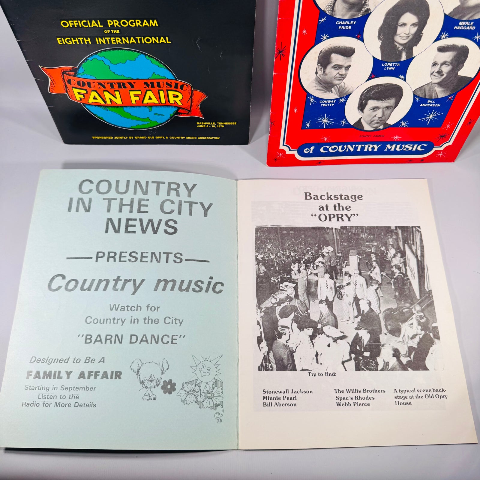 Vintage Country Music Program Bundle 1979 Nashville Fan Fair George Jones Tammy Wynette Autograph
