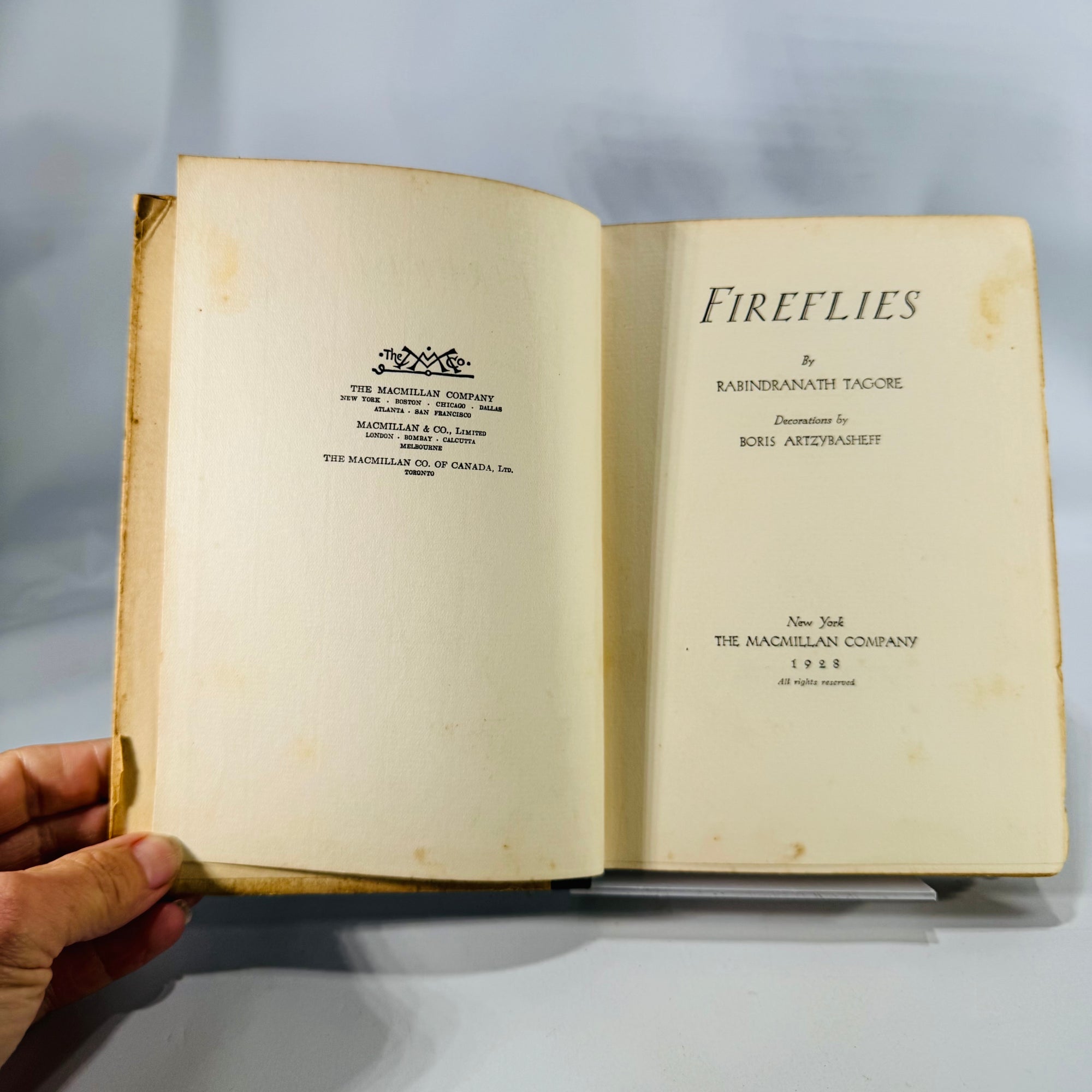 Fireflies by Rabindranath Tagore | 1928 Macmillan First Edition | Illustrated by Boris Artzybasheff | Vintage Poetry Book