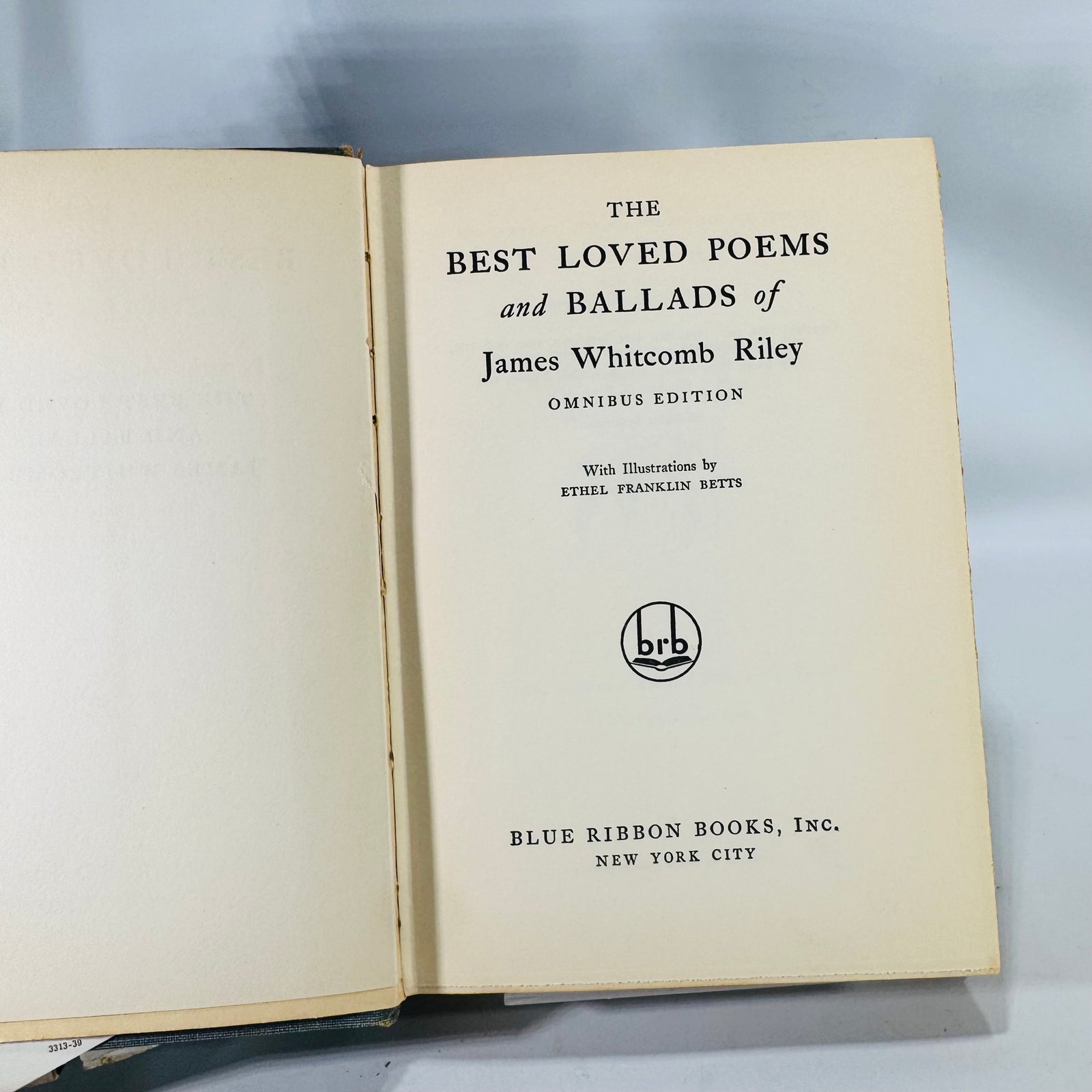 Best Loved Poems of James Whitcomb Riley | 1929 Blue Ribbon Books Omnibus Edition | Illustrated Vintage Poetry Book