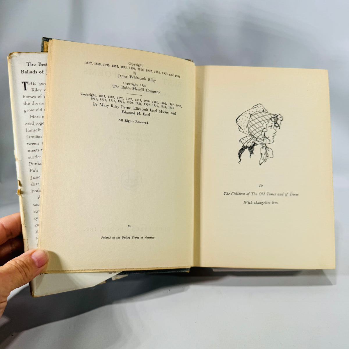 Best Loved Poems of James Whitcomb Riley | 1929 Blue Ribbon Books Omnibus Edition | Illustrated Vintage Poetry Book