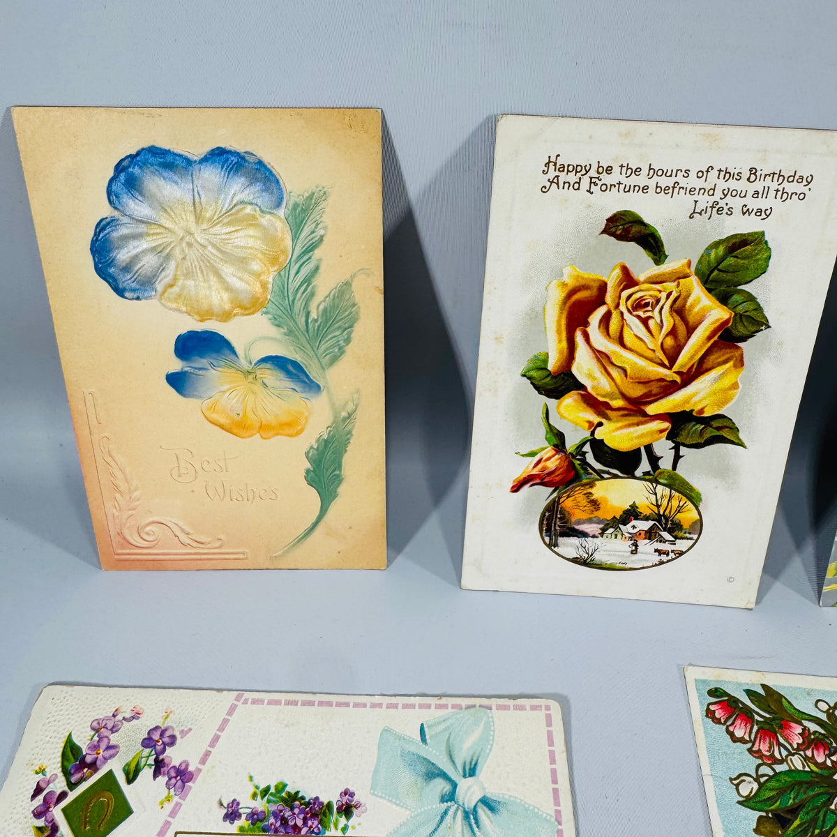 Vintage Birthday Postcard Bundle Antique Floral Written Postcards Early 1900s