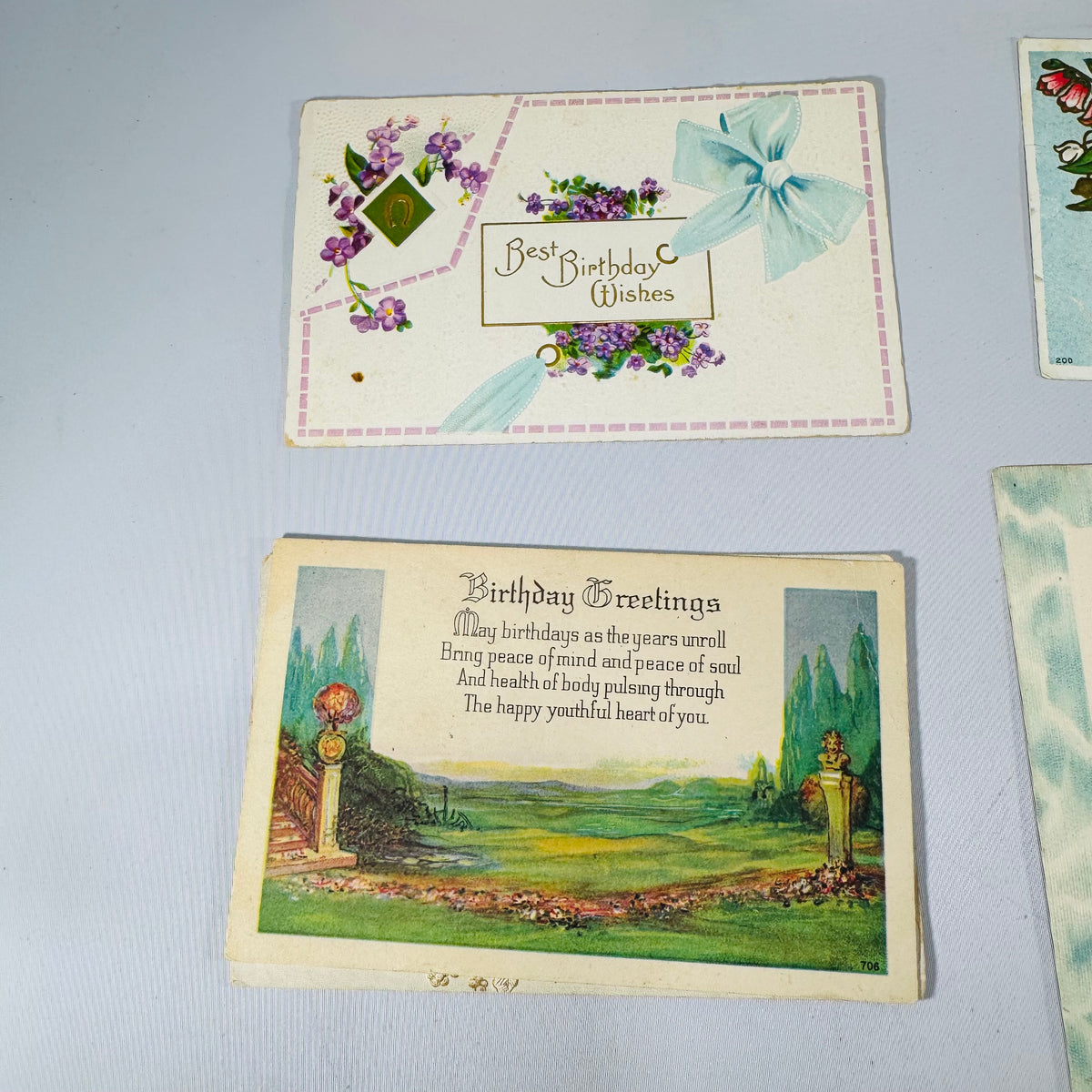 Vintage Birthday Postcard Bundle Antique Floral Written Postcards Early 1900s