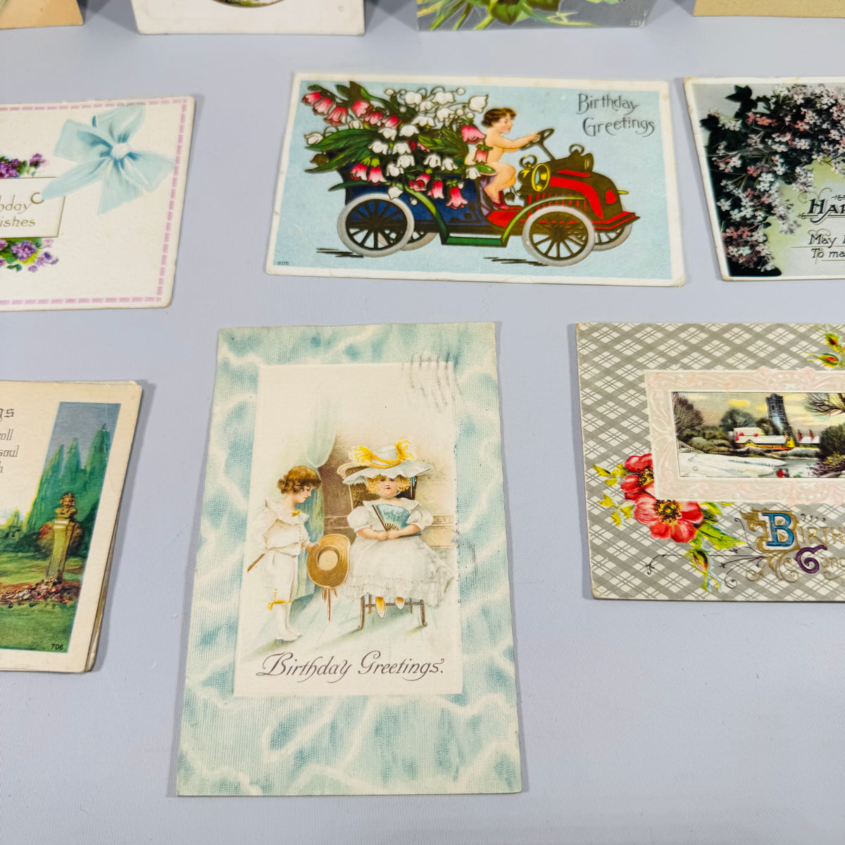Vintage Birthday Postcard Bundle Antique Floral Written Postcards Early 1900s