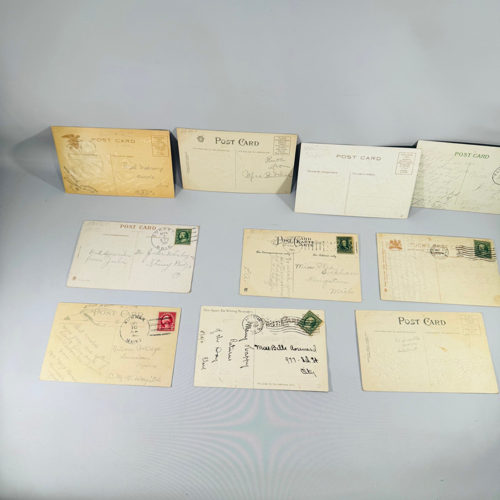 Vintage Birthday Postcard Bundle Antique Floral Written Postcards Early 1900s
