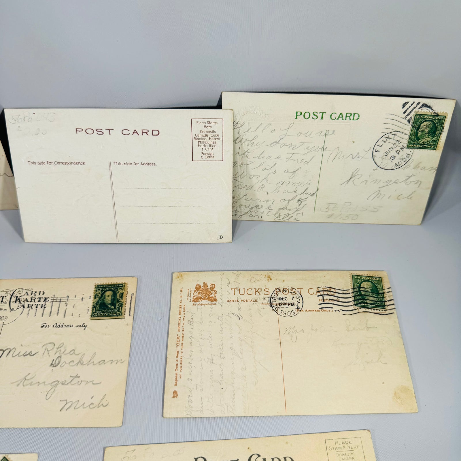 Vintage Birthday Postcard Bundle Antique Floral Written Postcards Early 1900s