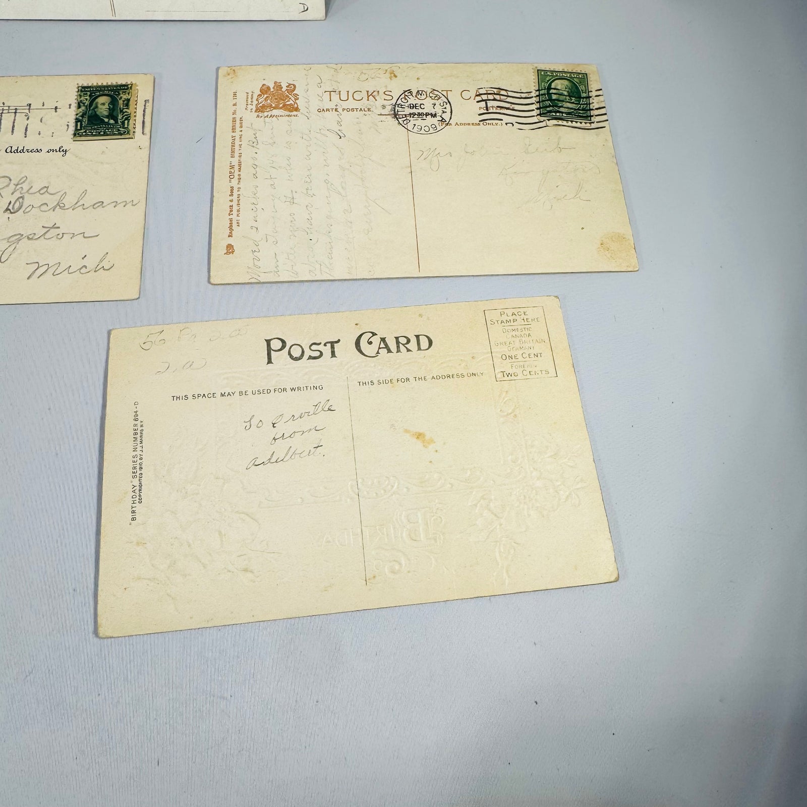 Vintage Birthday Postcard Bundle Antique Floral Written Postcards Early 1900s