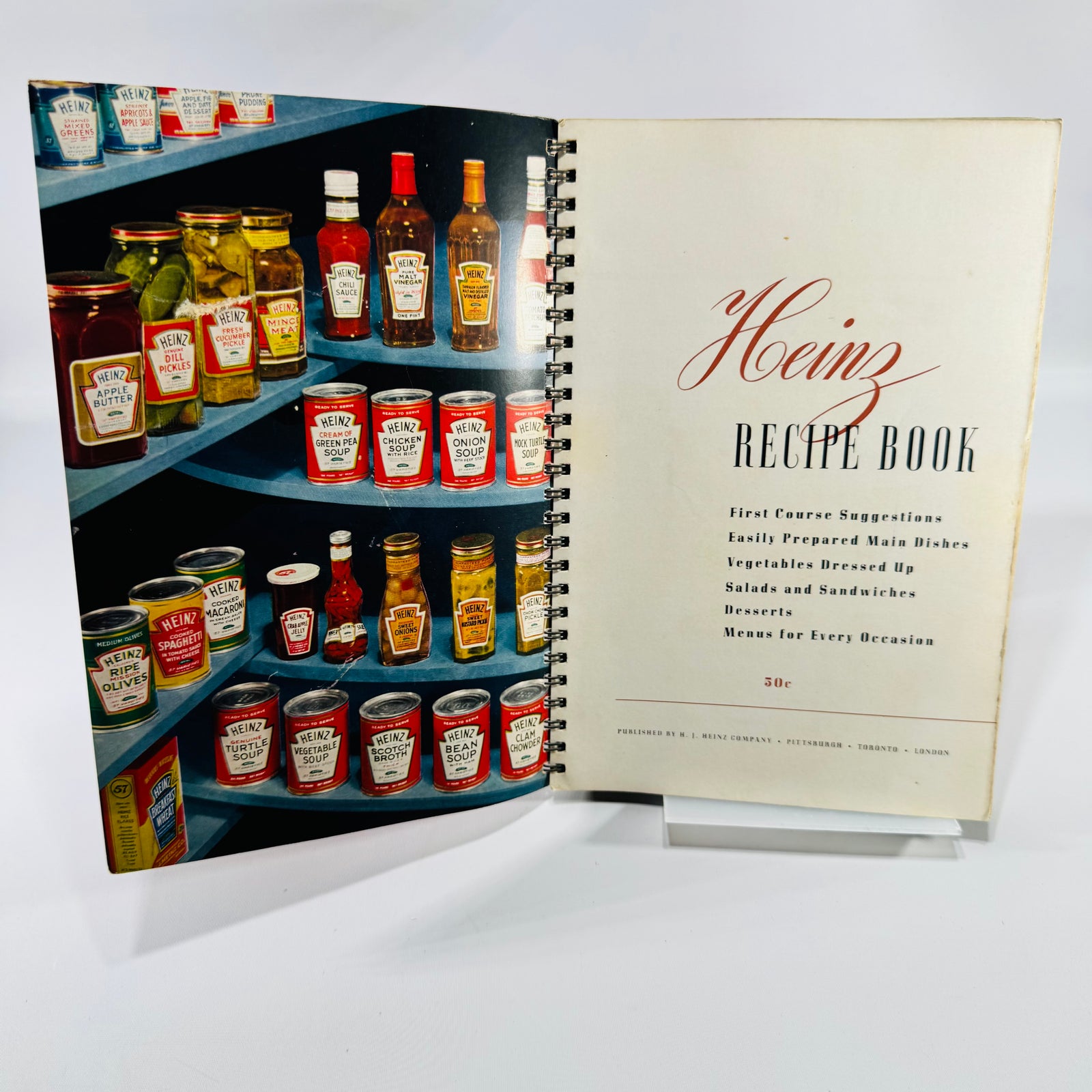 Vintage Heinz Recipe Book 1939 Spiral Bound Advertising Cookbook