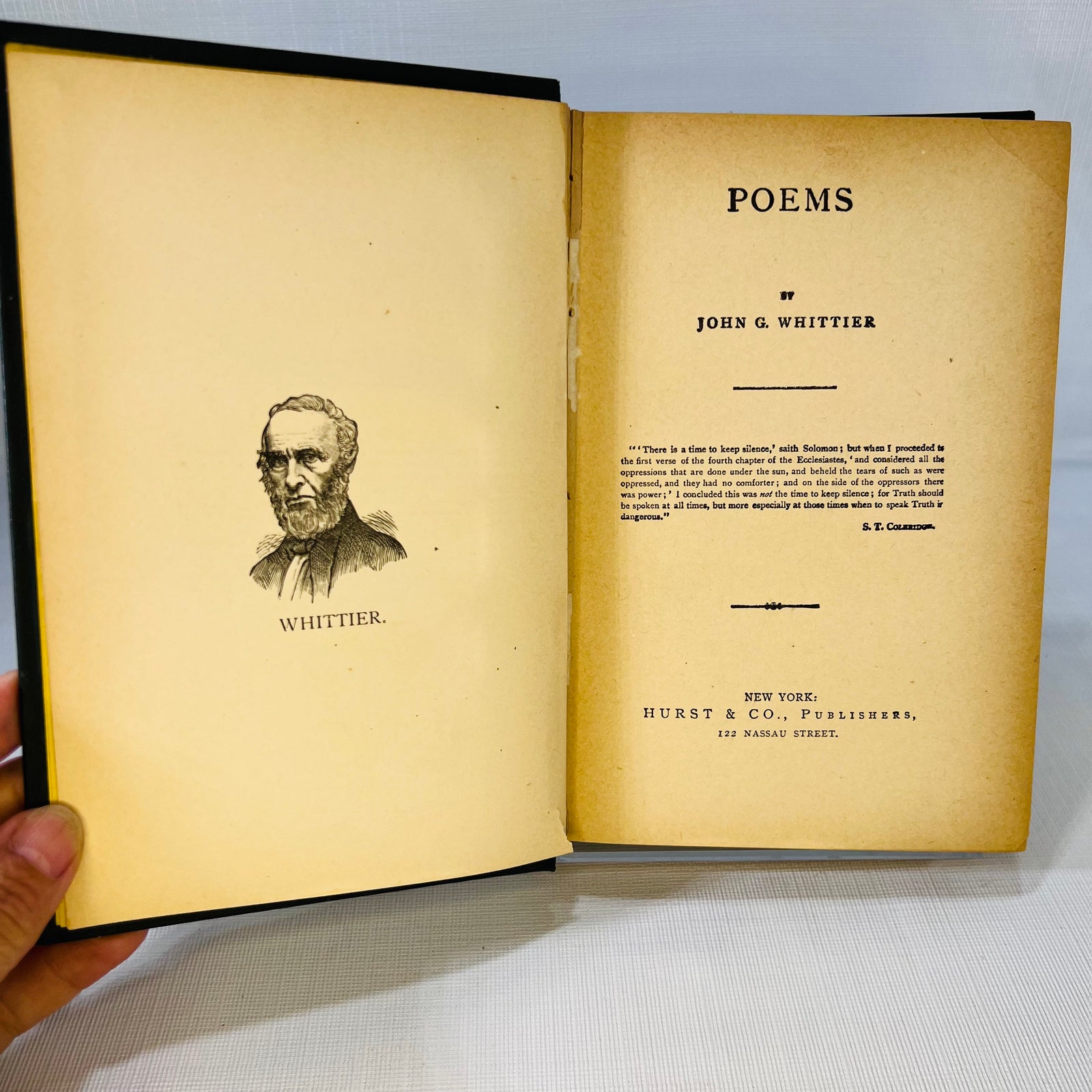Poems by John G. Whittier Hurst & Co. Publishers